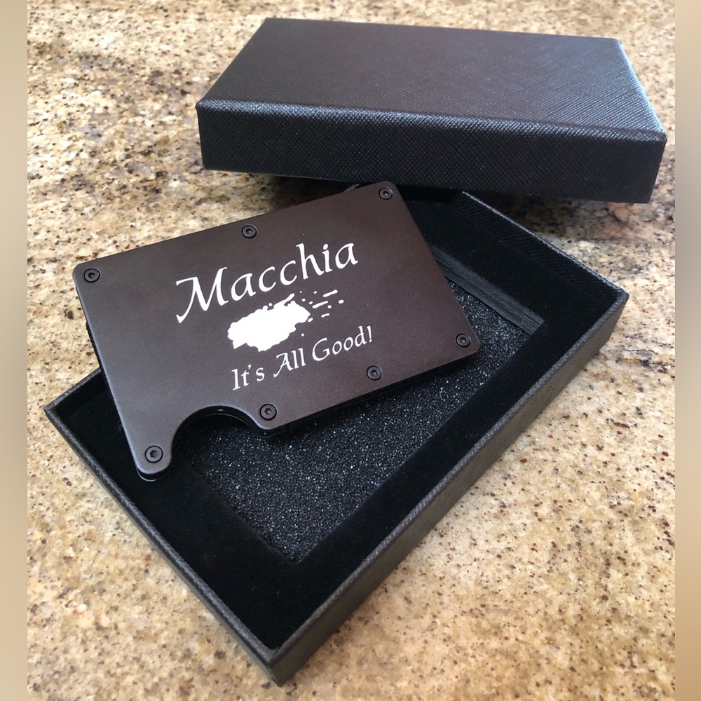 ARTISTIC WOODCRAFT Minimalist Ultra Thin Metal Wallet - RFID Card Holder- NWOT